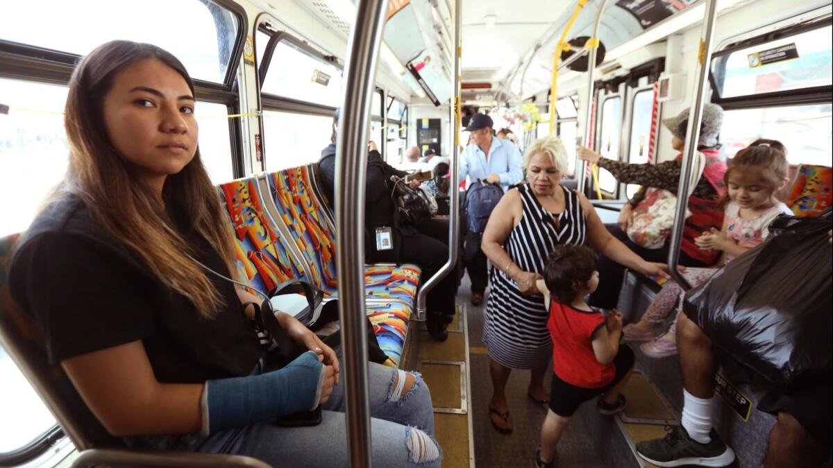 Yurithza Esparza's journey from Boyle Heights to Cal State Northridge involves three buses and a train.