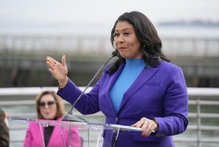 San Francisco Mayor London Breed during a news conference to address sea level rise along the city's waterfront in San Francisco, Friday, Jan. 26, 2024. (AP Photo/Eric Risberg)