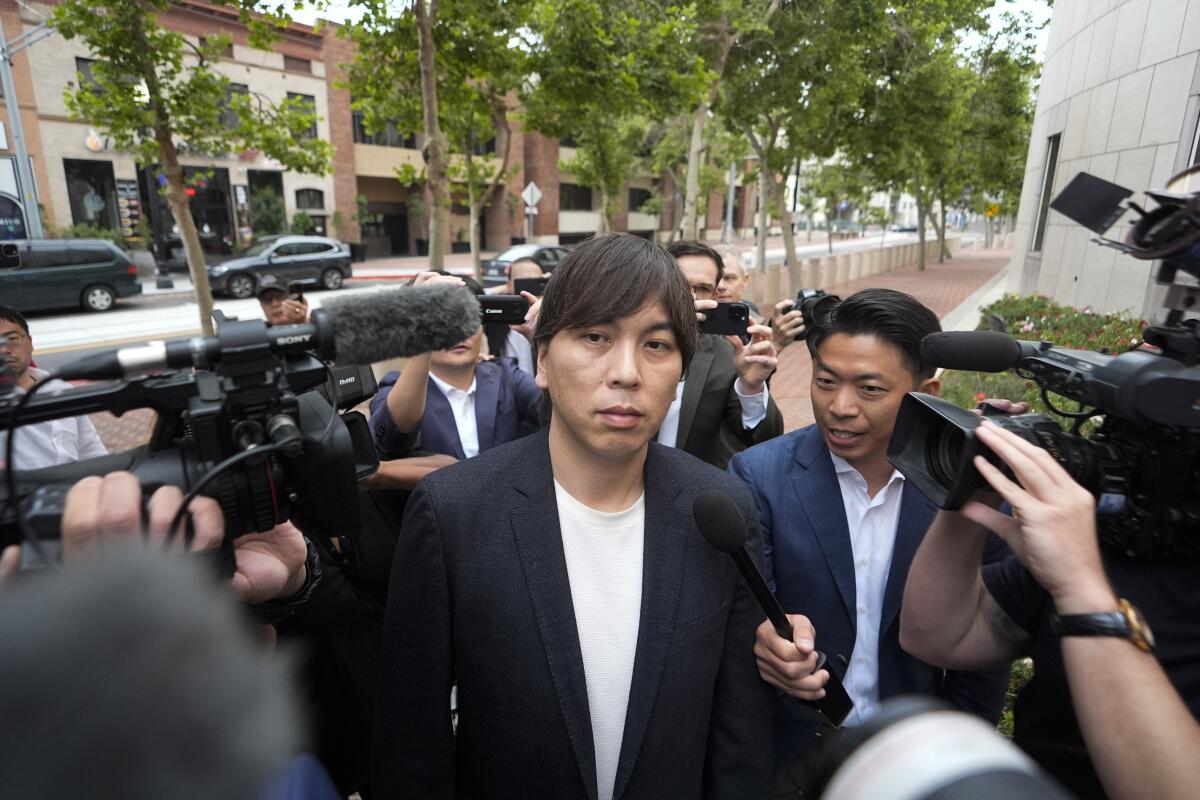 Ippei Mizuhara leaves federal court following his arraignment on Tuesday.