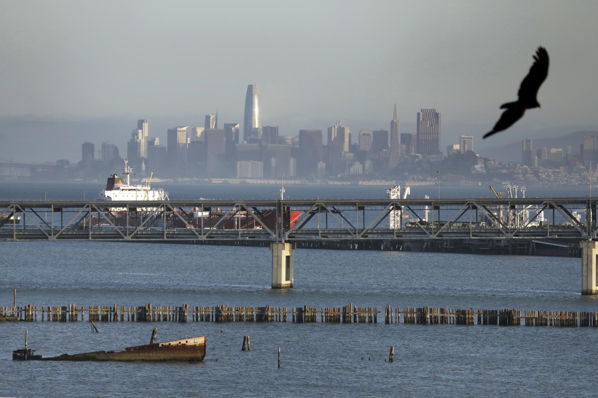 From Point Richmond you can look across San Francisco Bay to San Francisco. 