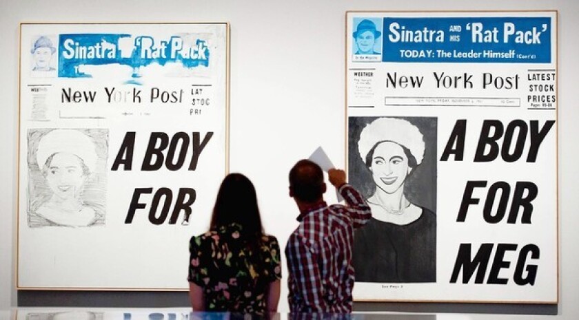 SENSATIONAL: Andy Warhol's "A Boy for Meg" series, on display at the National Gallery, takes on the tabloids' enchantment with celebrity, which Warhol shared.