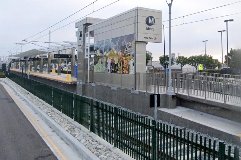 Local leaders dedicated the Hyde Park Station on the K Line to Nipsey Hussle and the Crenshaw community.