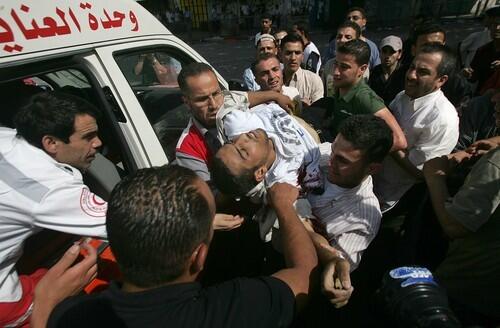 Injured Palestinian youth