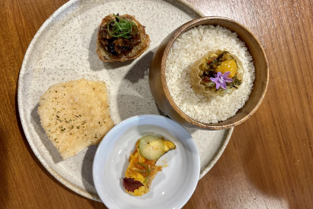 A plate of snacks from Pangium in Sinagpore