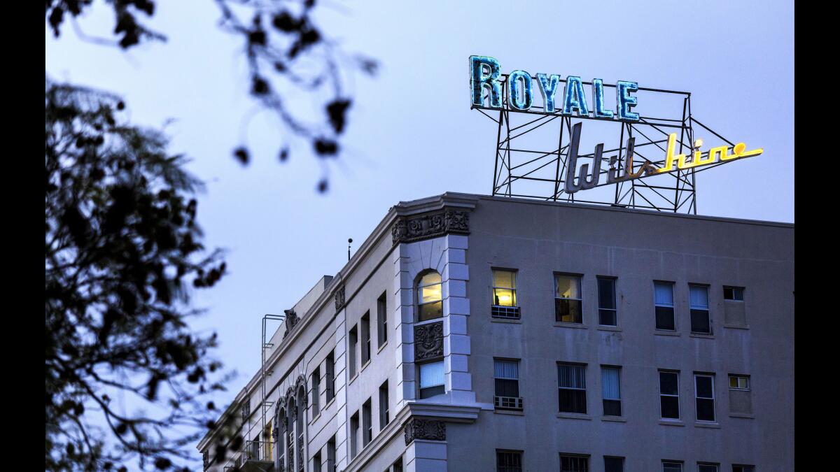 The Wilshire Royale Building on Wilshire Boulevard, west of South Park View Street near MacArthur Park.
