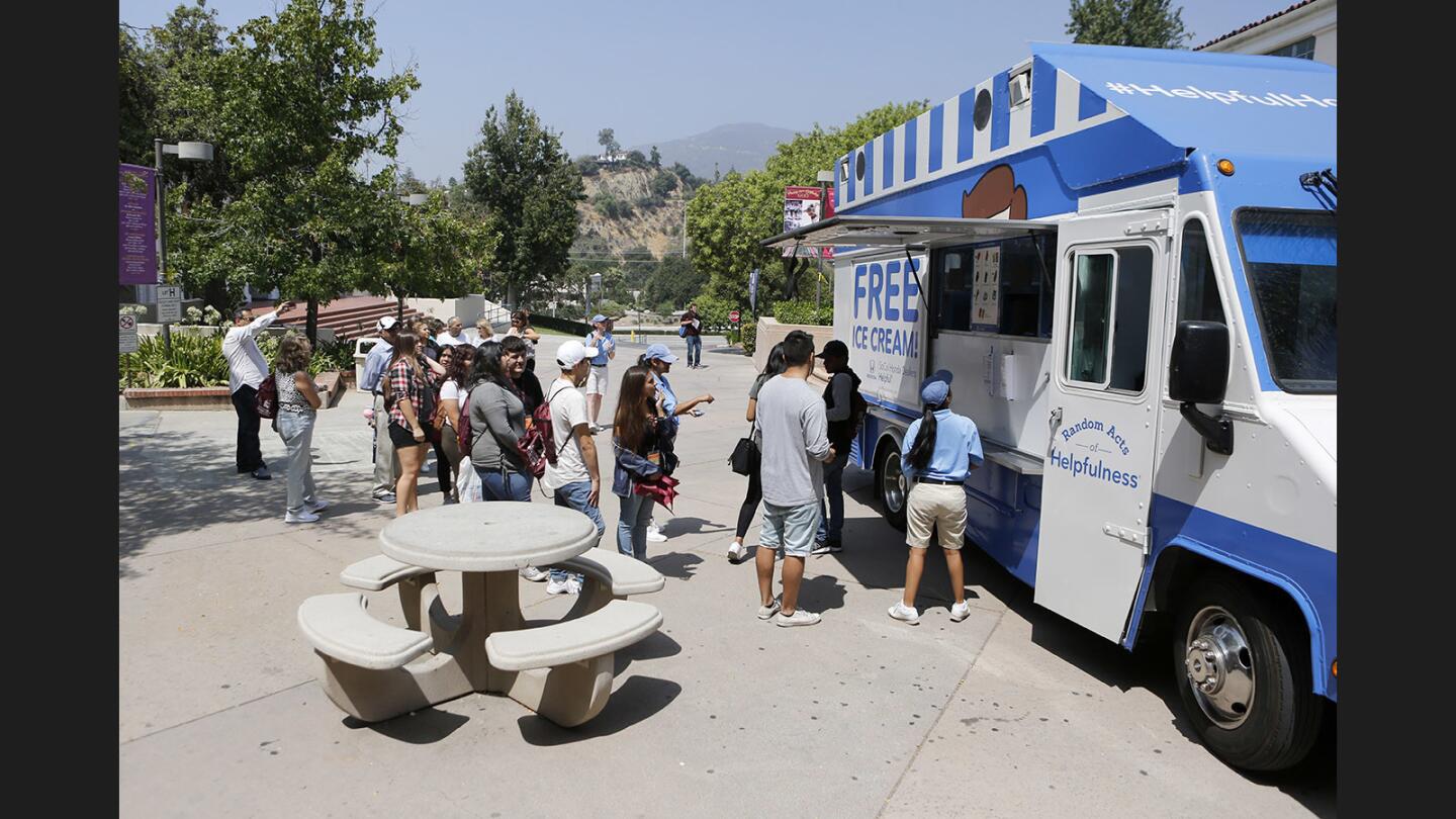 Photo Gallery: Helpful Honda ice cream truck gave away free ice cream at Glendale Community College
