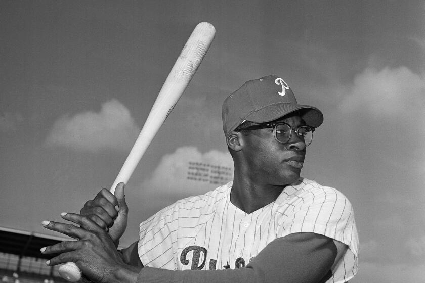 Dick Allen Philadelphia Phillies 3B rookie on March 1964 from Florida training camps. (AP Photo)