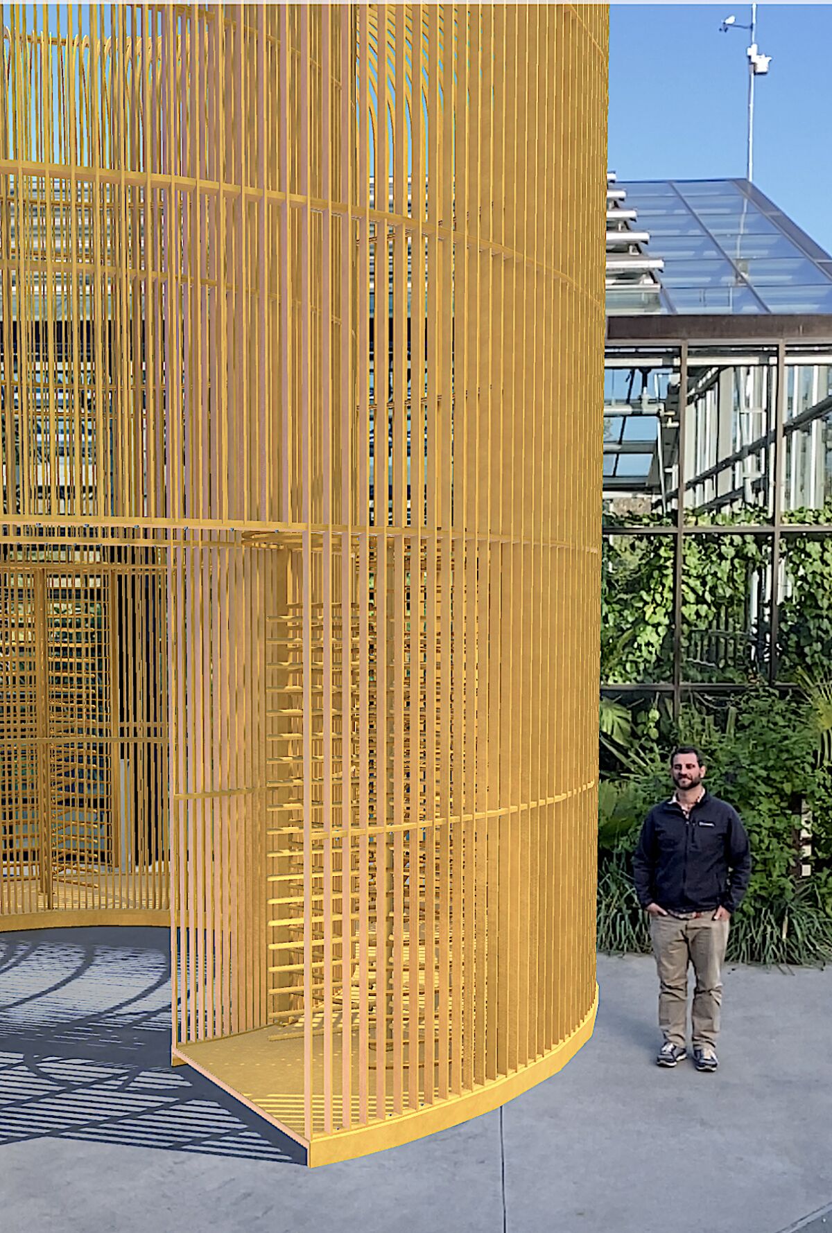 SDBG President/CEO Ari Novy with Ai Weiwei’s Gilded Cage.