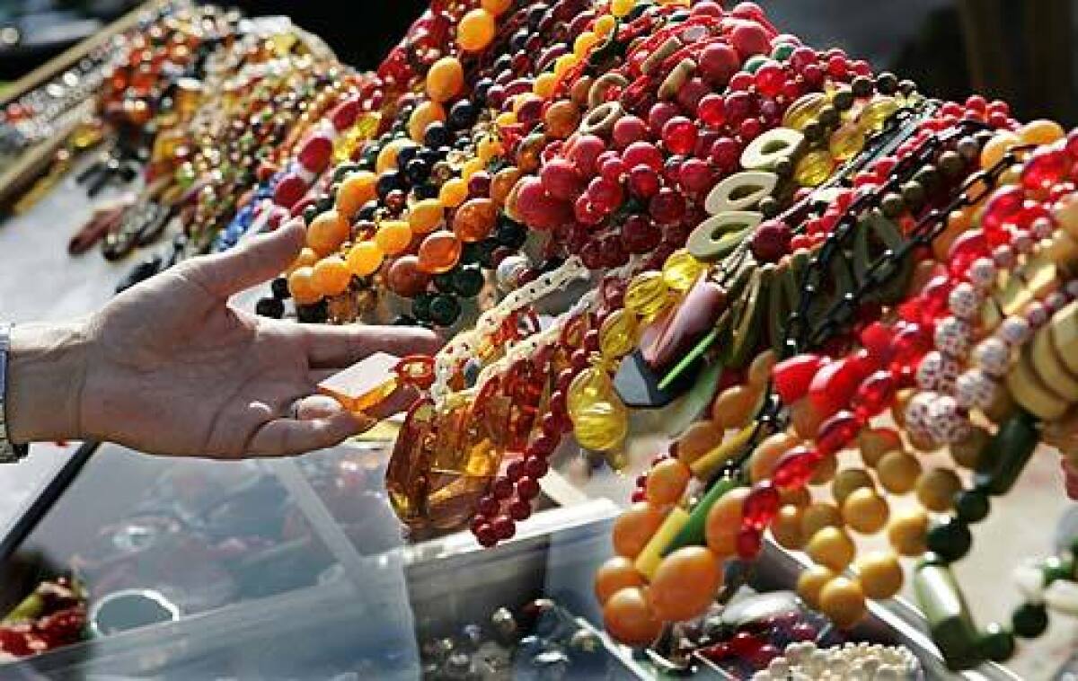 Baubles, bangles and beads at The Rose Bowl's flea market, held every second Sunday of the month.
