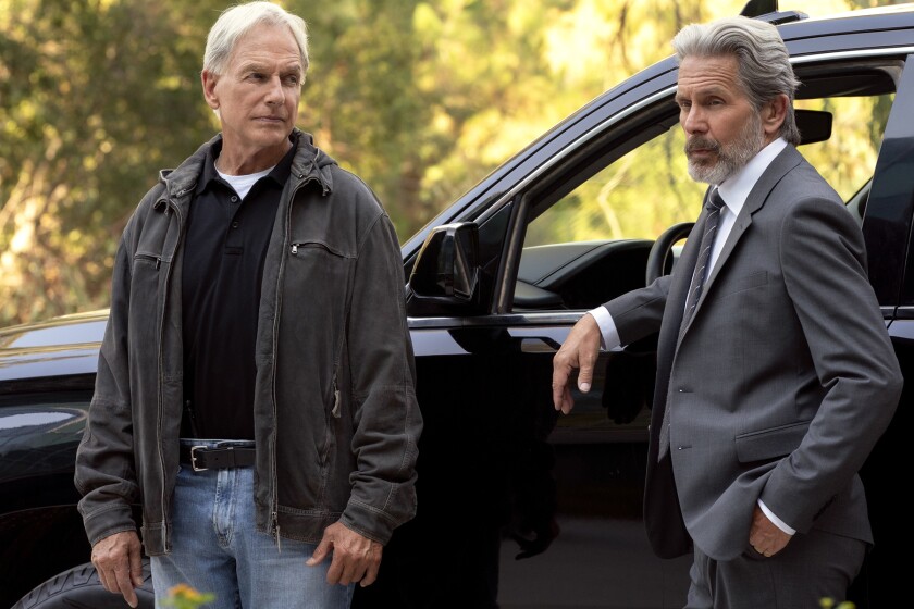Mark Harmon, left, and Gary Cole on "NCIS" on CBS.