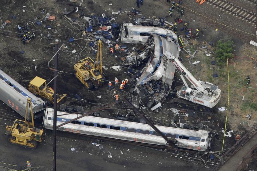 A deadly train wreck in Philadelphia last month. Federal safety regulators and Amtrak officials faced questions at a congressional hearing Tuesday.