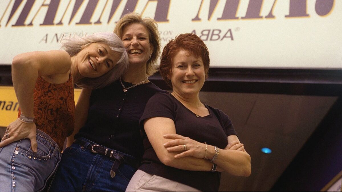 Judy Kaye (right), pictured with "Mamma Mia!" cast mates Louise Pitre (left) and Karen Mason in 2001, will play Queen Elizabeth in La Jolla Playhouse's "Diana."