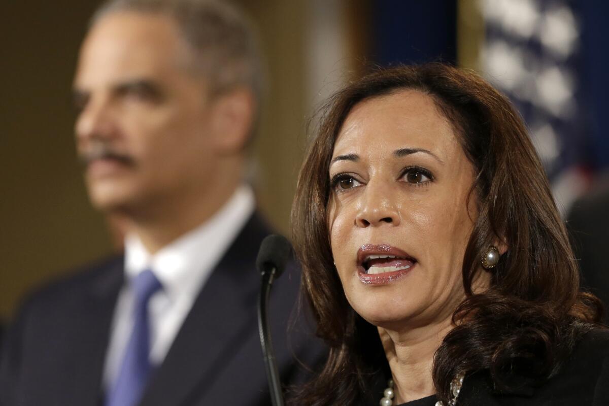 On Tuesday, the Justice Department and California Atty. Gen. Kamala Harris announced that they had filed suit against S&P; for violating a federal bank fraud law and a state false claims statute.