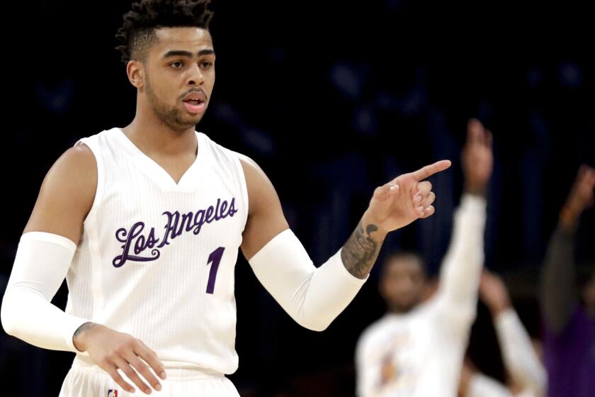 Lakers guard D'Angelo Russell is among the most productive NBA players under the age of 22 in recent games.