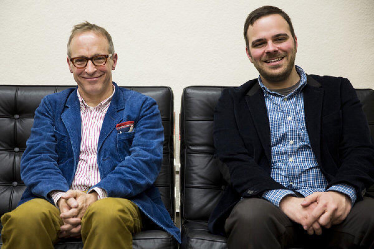 David Sedaris, left, and director Kyle Patrick Alvarez at the Sundance Film Festival after the premiere of "C.O.G."