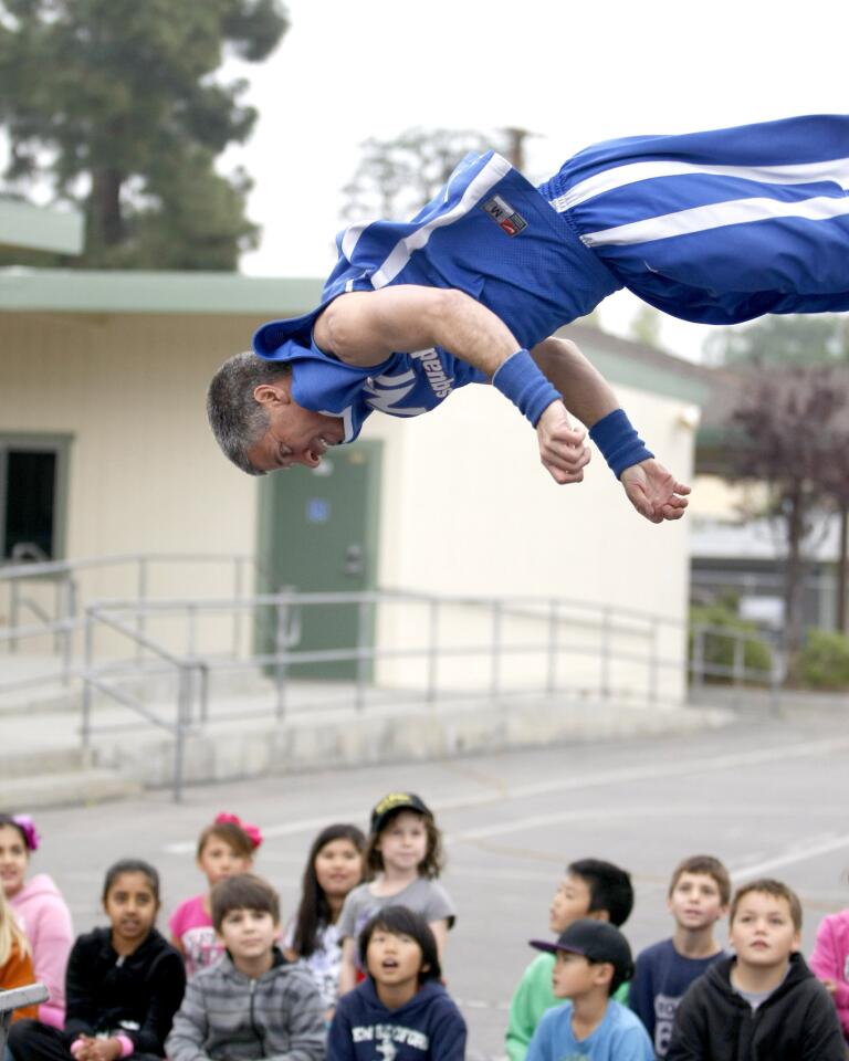 Photo Gallery: TNT Dunk Squad jumps for health and fitness at La Canada Elementary School