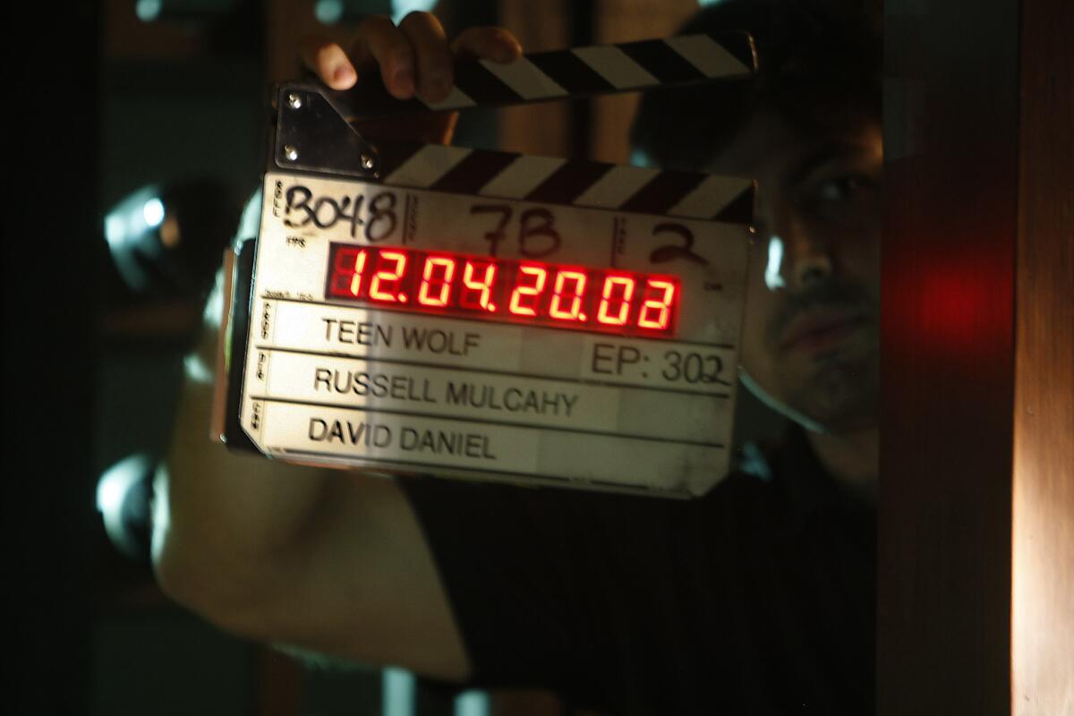On the set of MTV teen series "Teen Wolf."