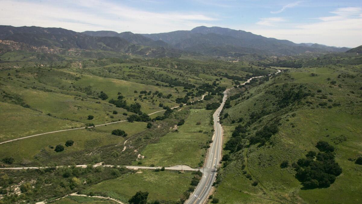 The two-lane Santiago Canyon Road meanders east toward Silverado and Modjeska canyons near Orange County’s Santa Ana Mountains. An event center is planned for the Modjeska Canyon area.