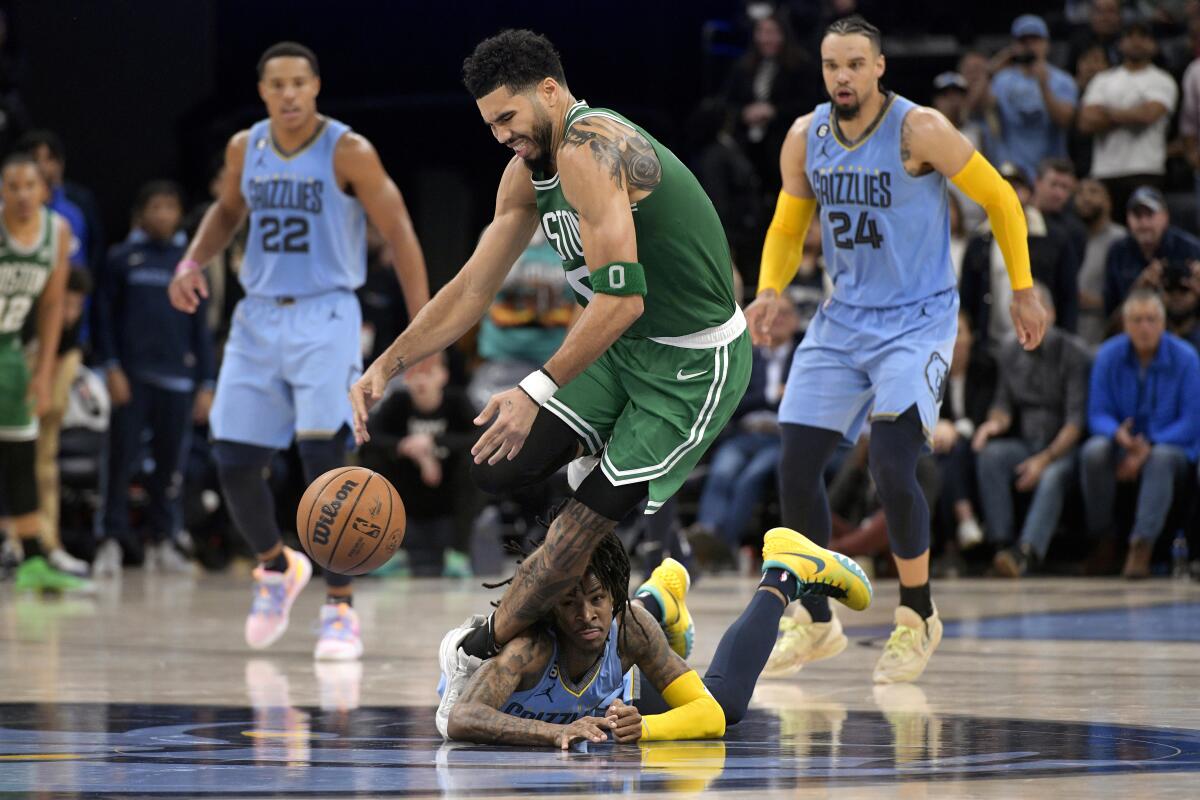 Tatum's 39 points help Celtics hold on to beat Grizzlies, Celtics