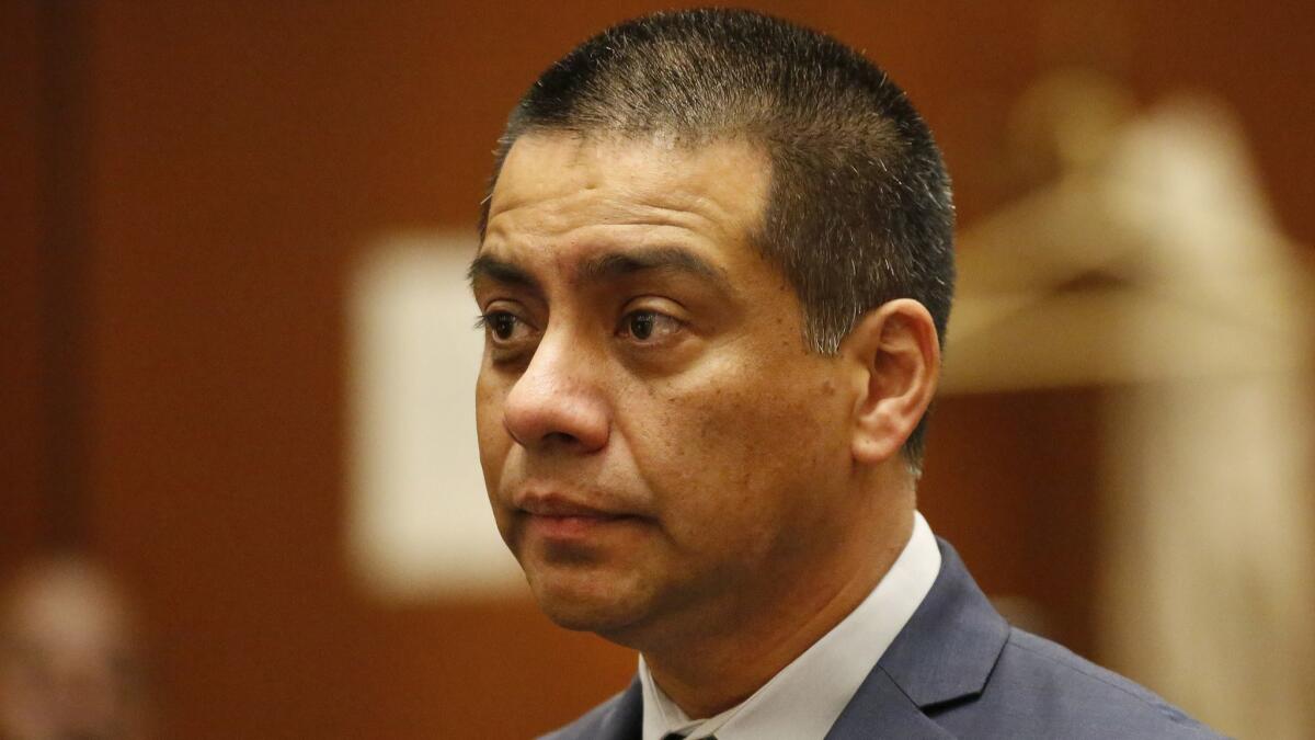 Los Angeles school board member Ref Rodriguez in a recent court appearance to face political money laundering charges. He had pleaded not guilty.