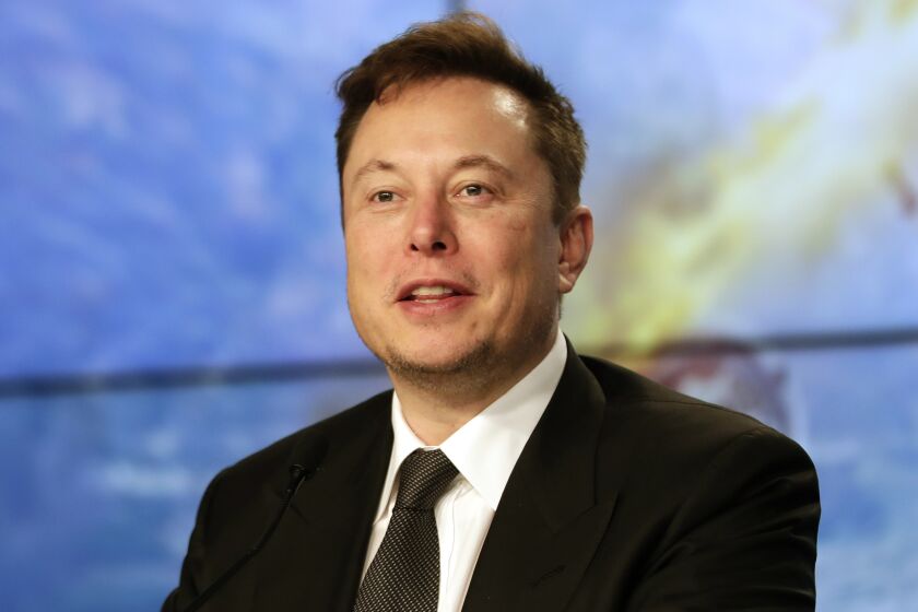 Elon Musk at a news conference in Cape Canaveral, Fla., in January.