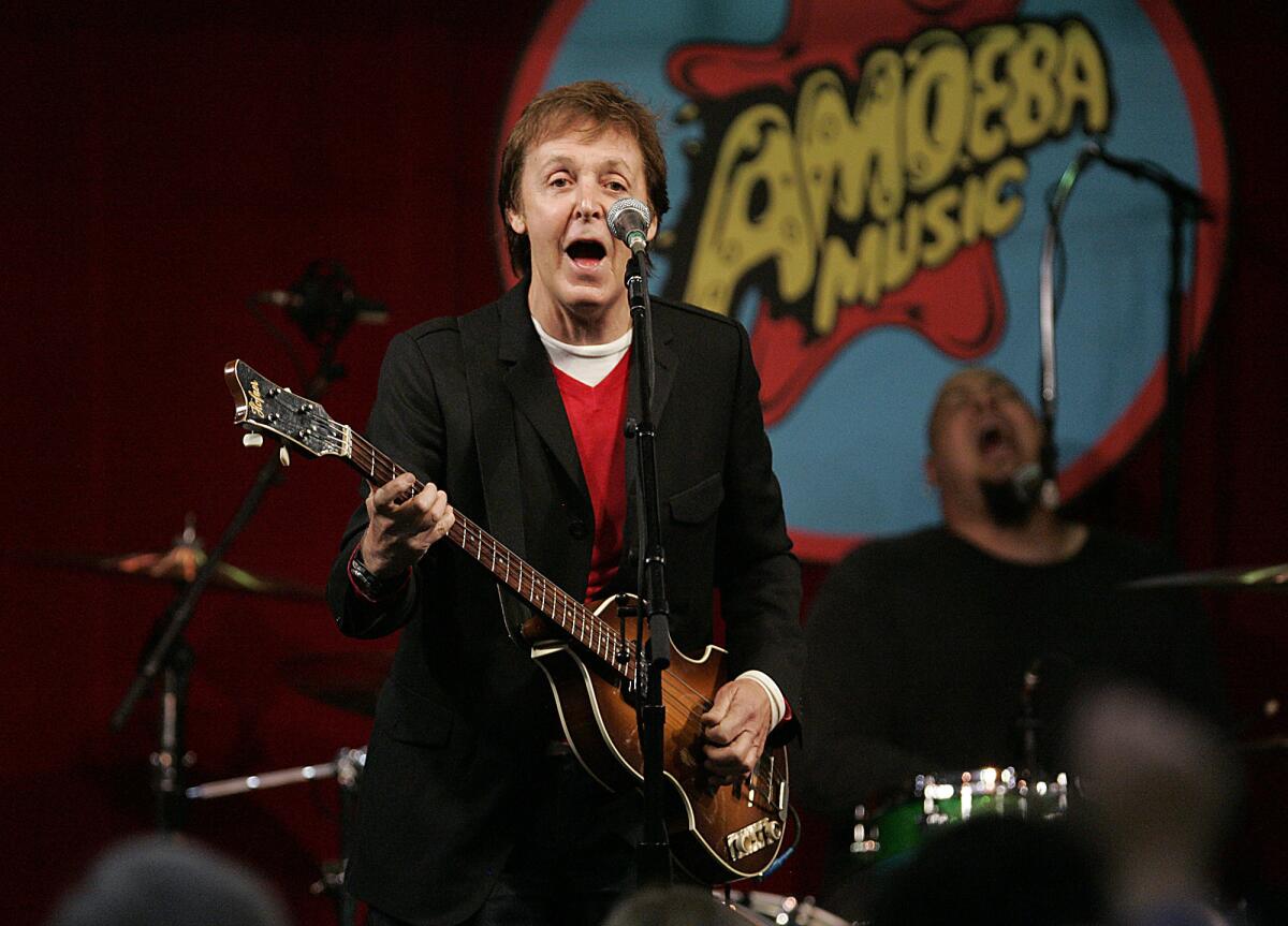 Paul McCartney performs at Amoeba Music in Hollywood on June 27, 2007.