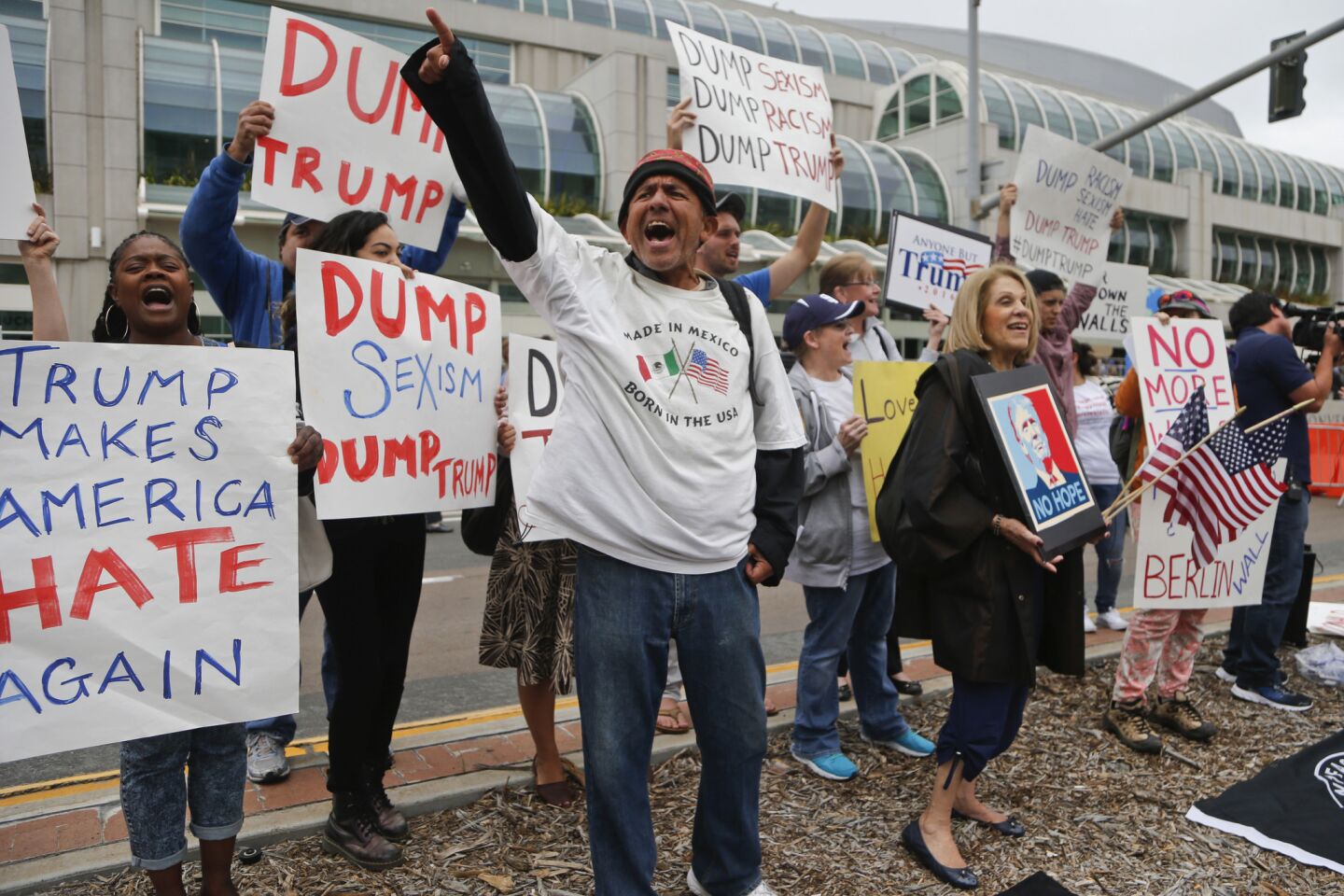 Protest outside Trump rally in San Diego