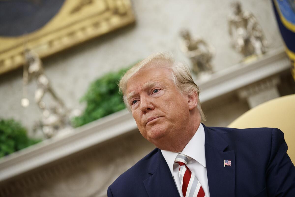 President Trump in the Oval Office on Aug. 20.