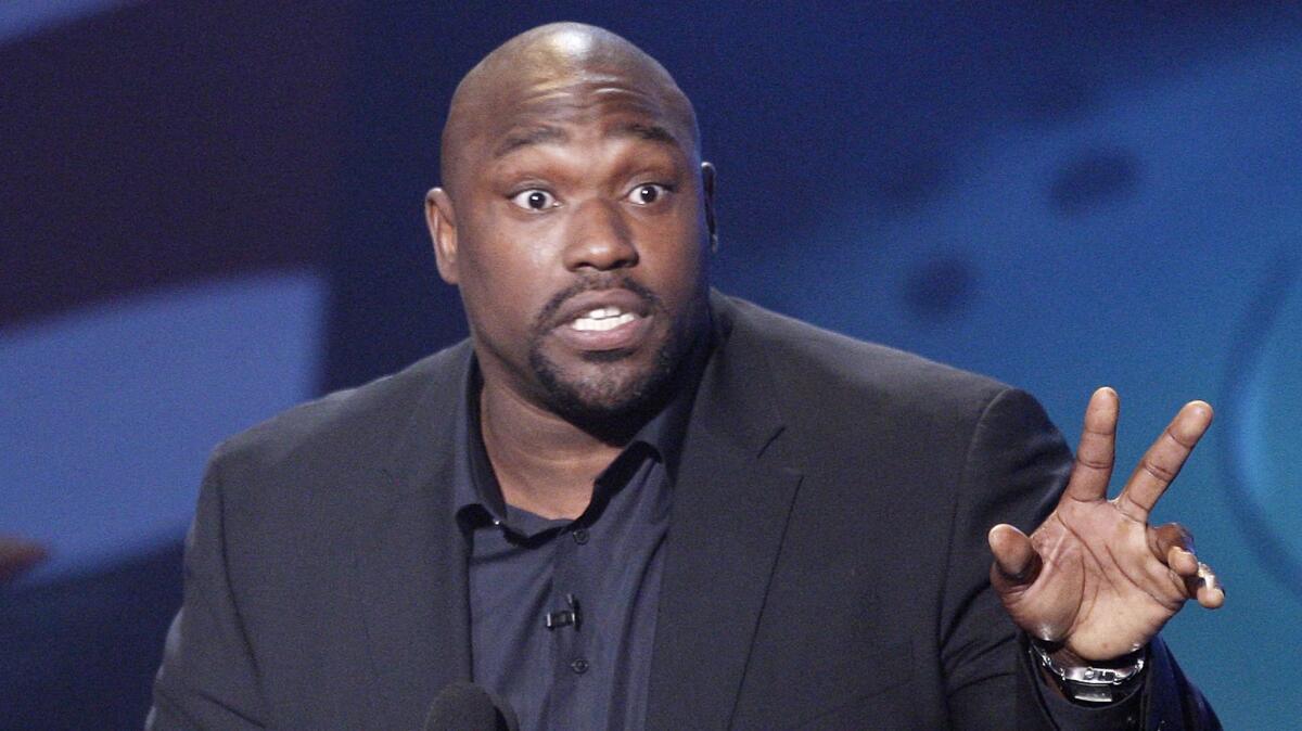 Warren Sapp appears onstage at the Comedy Central roast of Larry The Cable Guy on March 1, 2009, in Burbank.