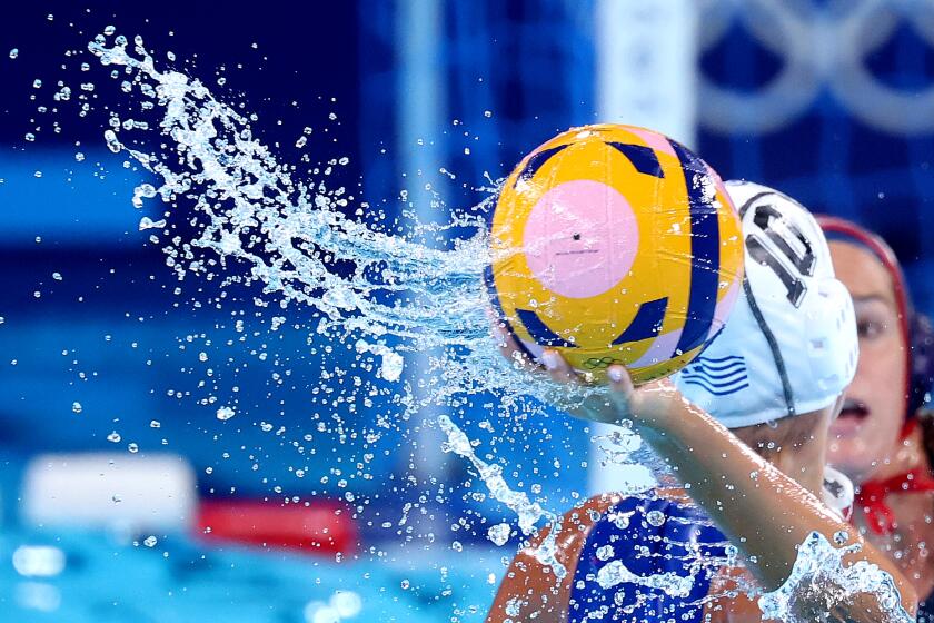 PARIS, FRANCE July 24, 2024-U.S.A. plays a match against Greece in the 2024 Olympics in Paris, France Saturday. (Wally Skalij/Los Angeles Times)