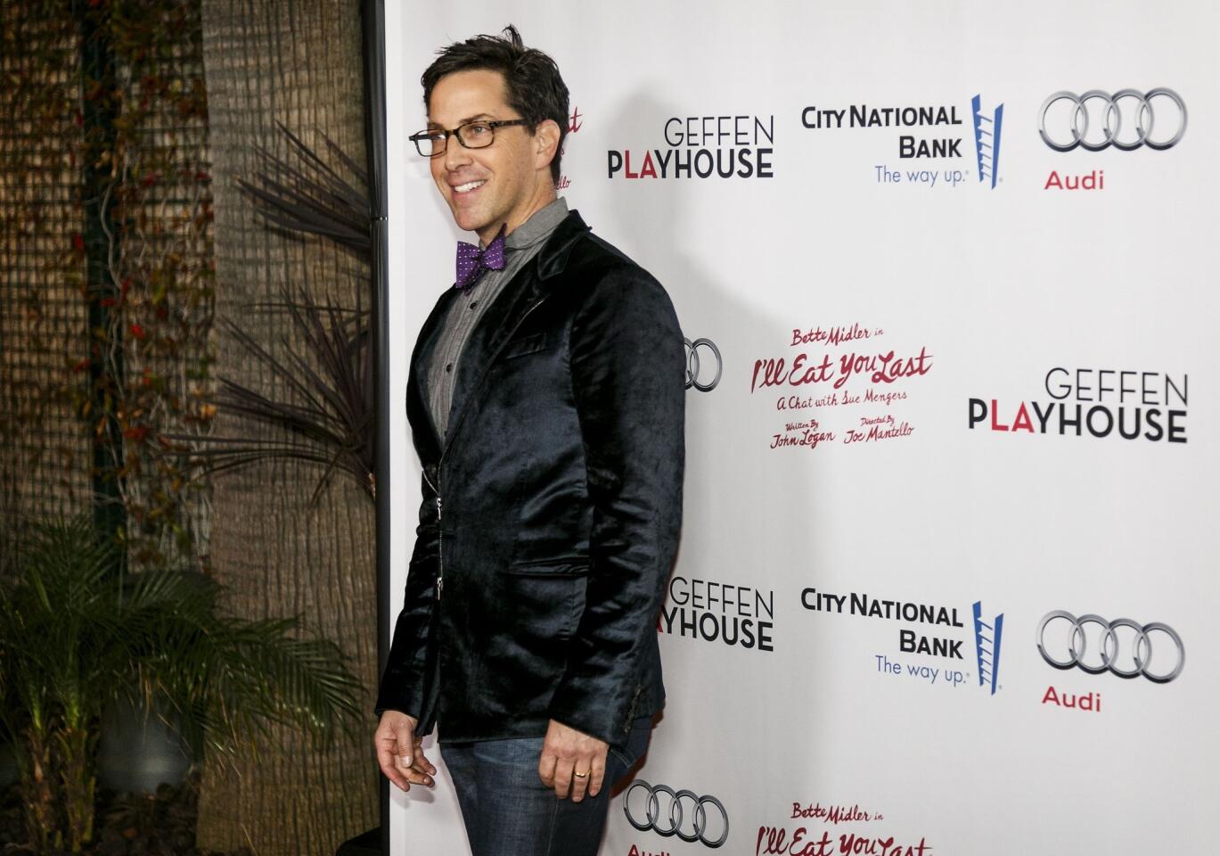Actor Dan Bucatinsky arrives for the opening performance of "I'll Eat You Last: A Chat With Sue Mengers," starring Bette Midler, at the Geffen Playhouse in Westwood on Thursday night.
