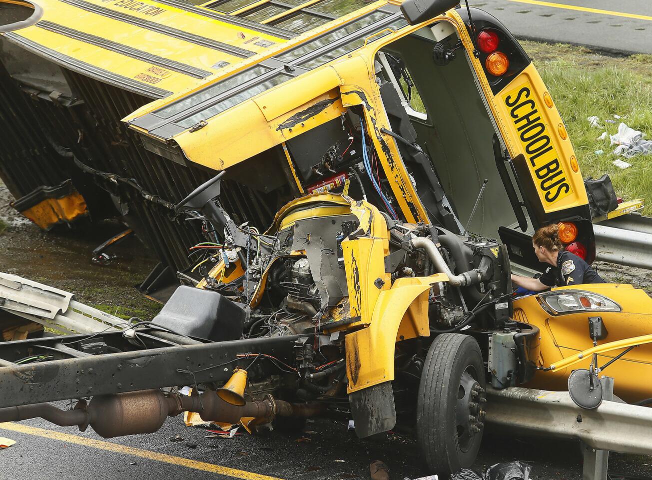 School Bus Dump Truck Crash