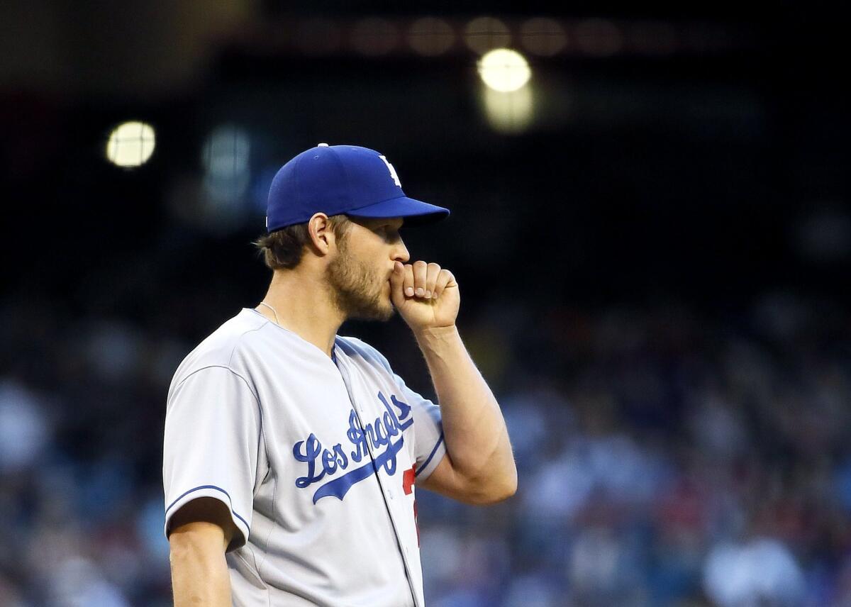 Dodgers ace Clayton Kershaw gave up six runs and 10 hits in 6 1/3 innings against Arizona on Saturday.