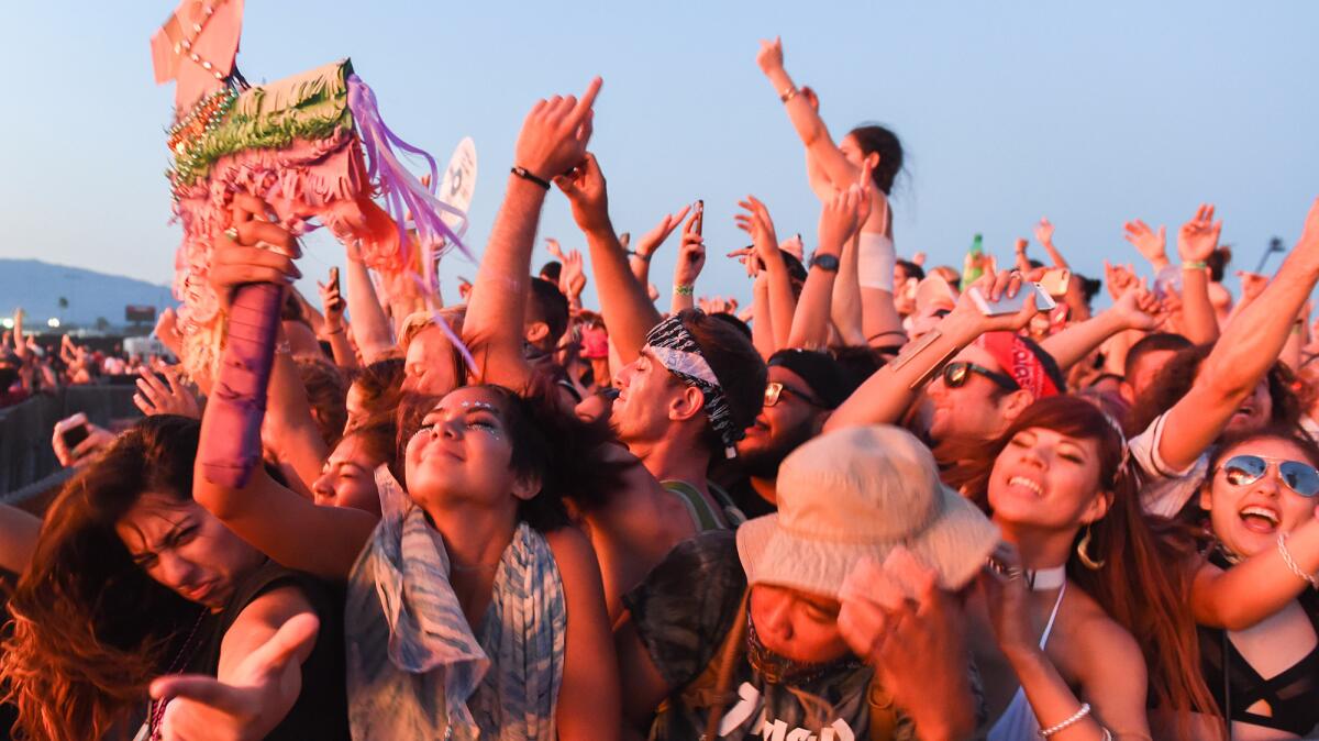 People at the HARD Summer Music Festival at the Auto Club Speedway near Fontana on July 31, 2016.