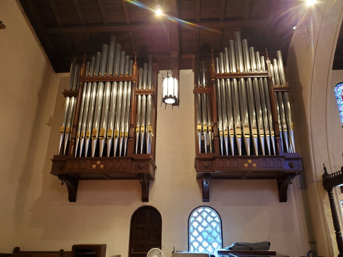 A portion of the new 4,551-pipe organ faces the congregation hall at St. James by-the-Sea Episcopal Church.