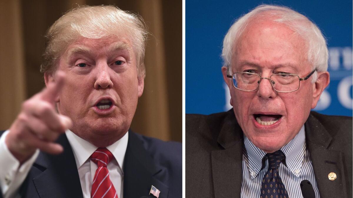 President Trump and Sen. Bernie Sanders (I-Vt.)