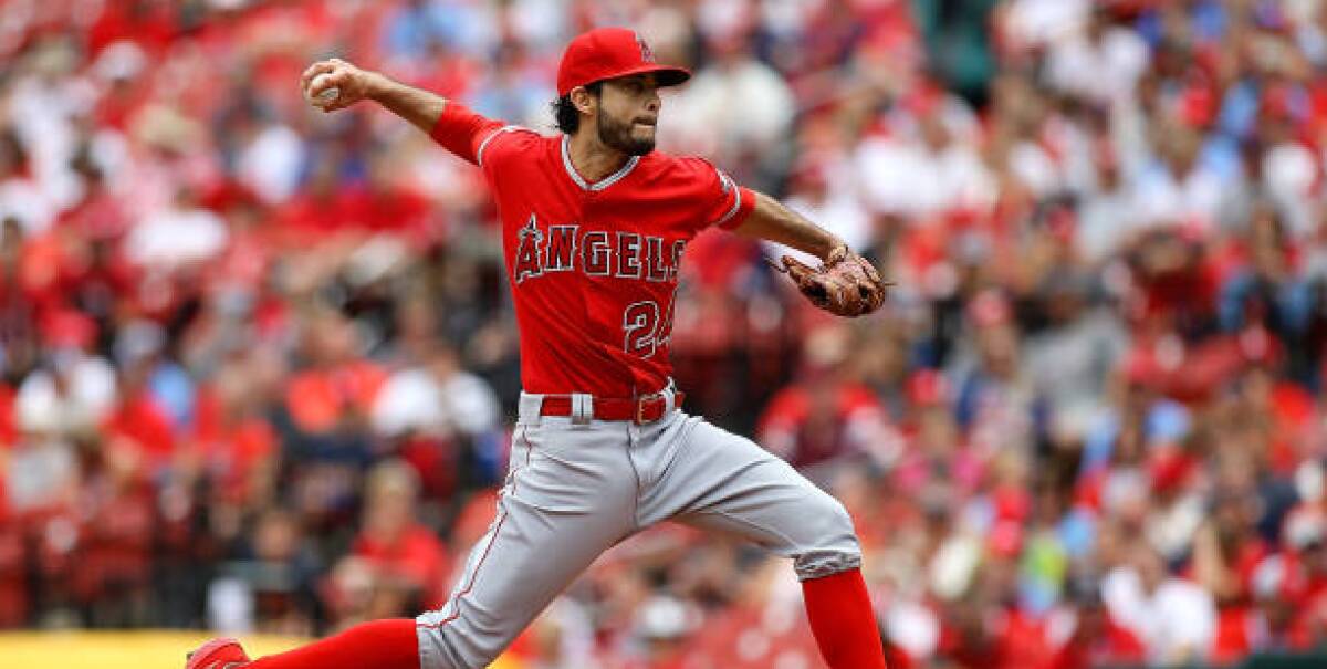 Angels starter Noe Ramirez delivers during the first inning against the St. Louis Cardinals on June 22.