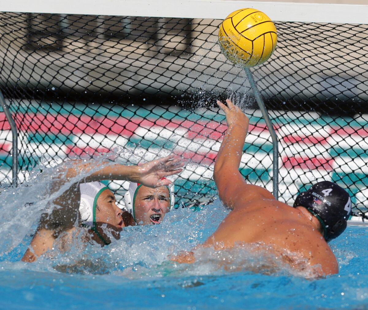 Costa Mesa's Anderson Todd scores against Sage Hill in a nonleague match at home on Tuesday.