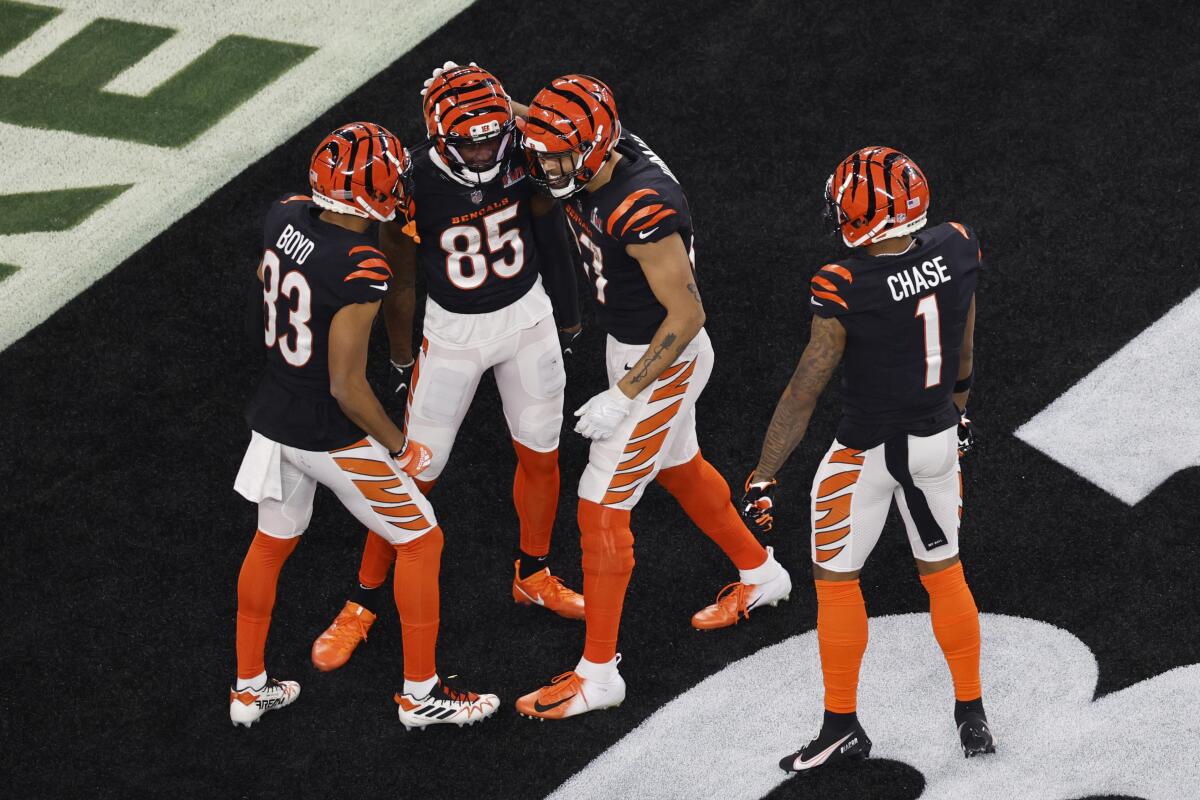 Cincinnati Bengals celebrate after a touchdown