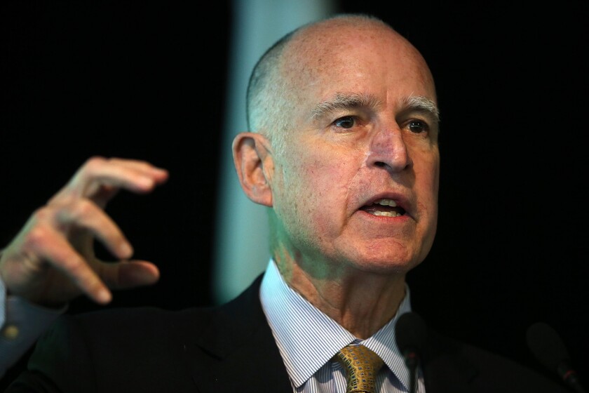 Some are urging California Gov. Jerry Brown to run a fourth time for president, in part to stop the front-runner, Hillary Rodham Clinton.