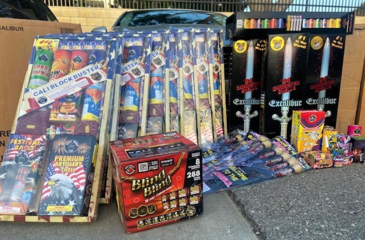 Illegal fireworks seized by Costa Mesa Police Department's Special Investigations Unit.