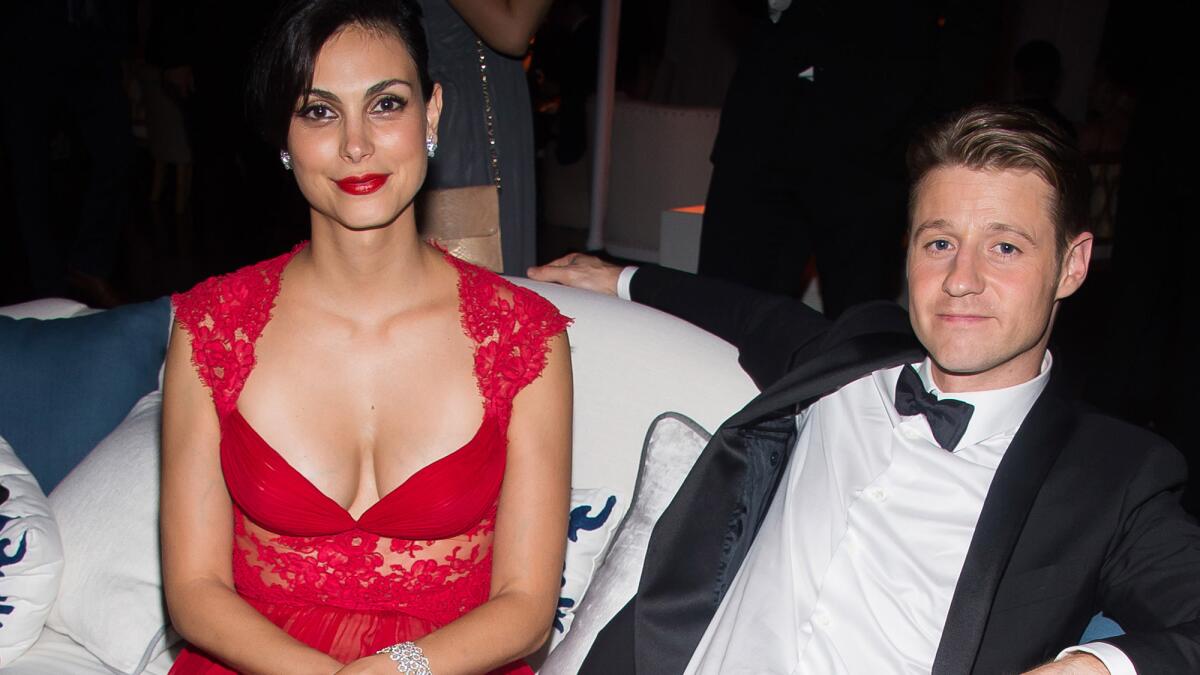 Morena Baccarin and Benjamin McKenzie attend the Fox/FX Emmy Awards after party on Sept. 20, 2015, in Los Angeles.