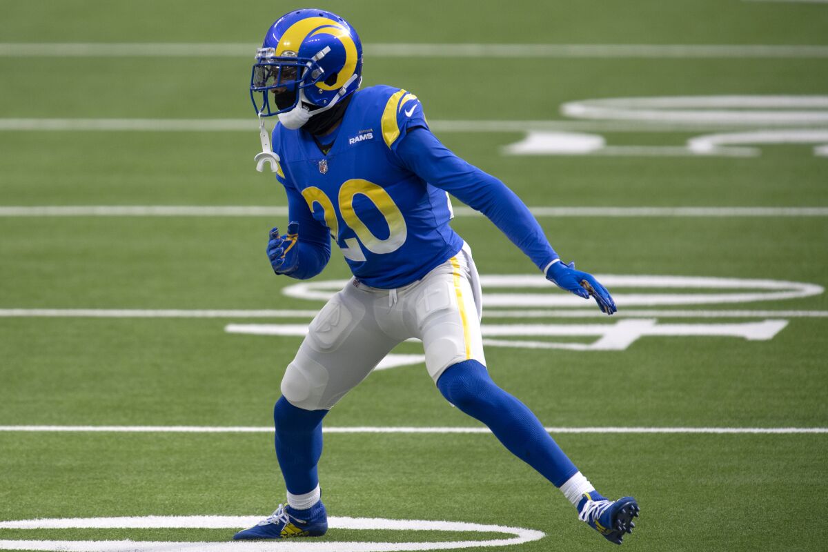 Rams cornerback Jalen Ramsey during a game against the Seattle Seahawks.