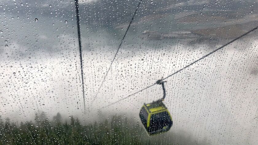 VANCOUVER, CANADA - At the Sea to Sky Gondola attraction visitors get spectacular views, while ridin