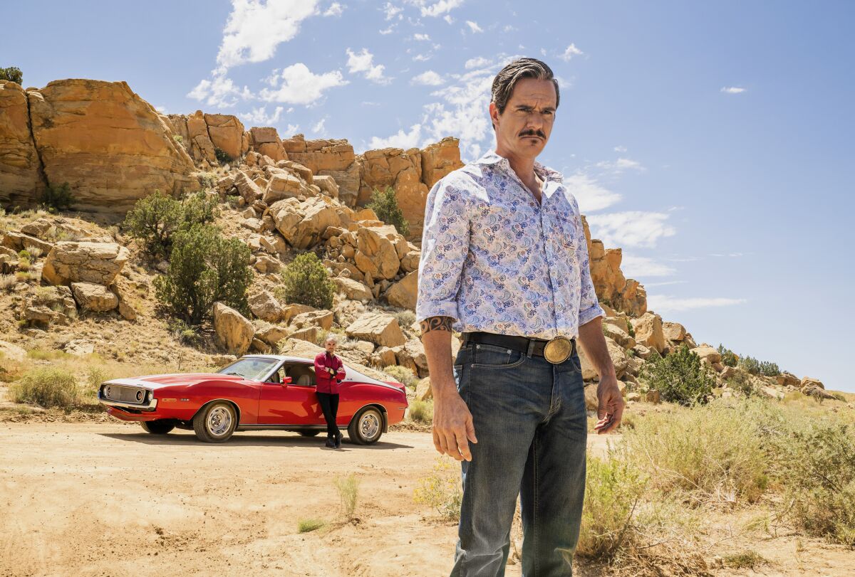 Tony Dalton, in the foreground, as Lalo Salamanca in "Better Call Saul."