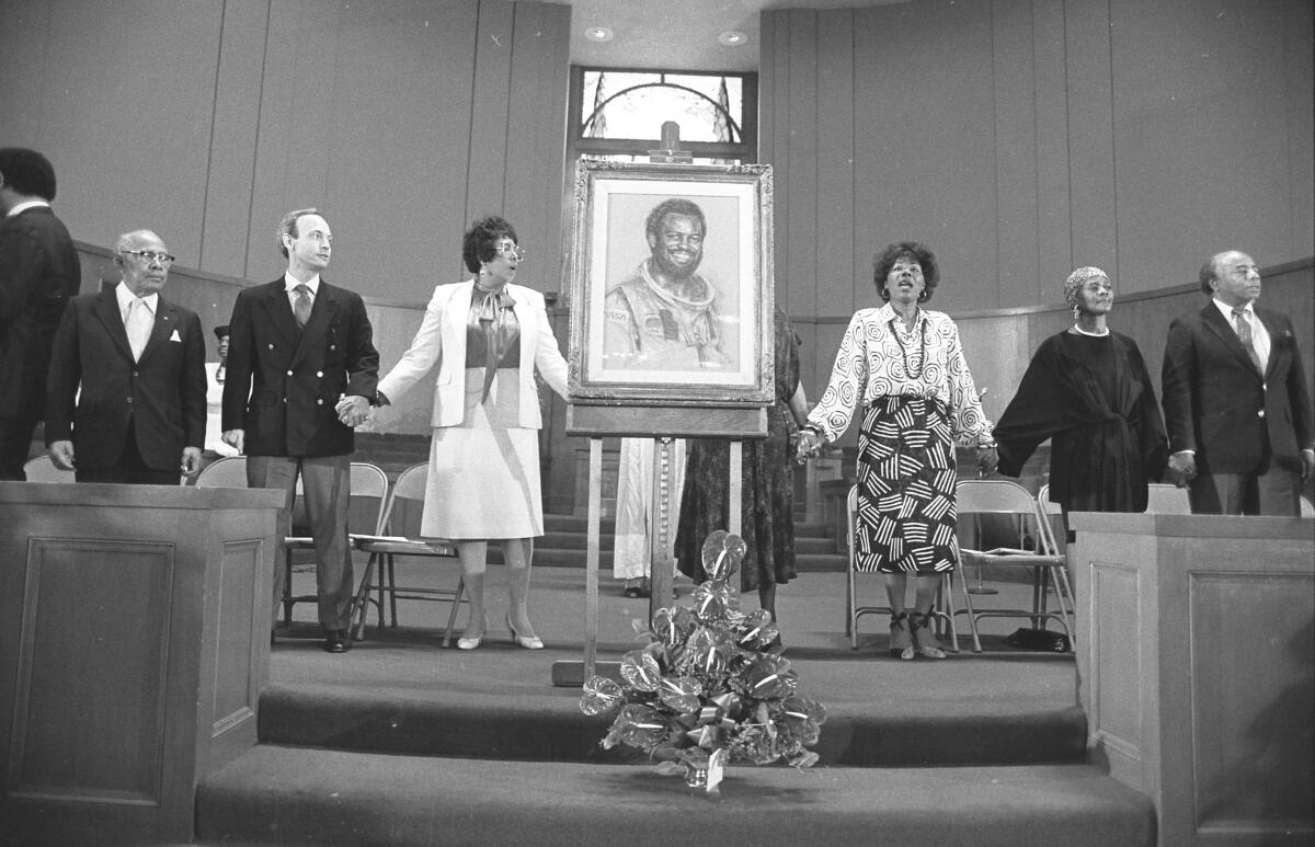 Memorial service for Challenger astronaut Ronald McNair