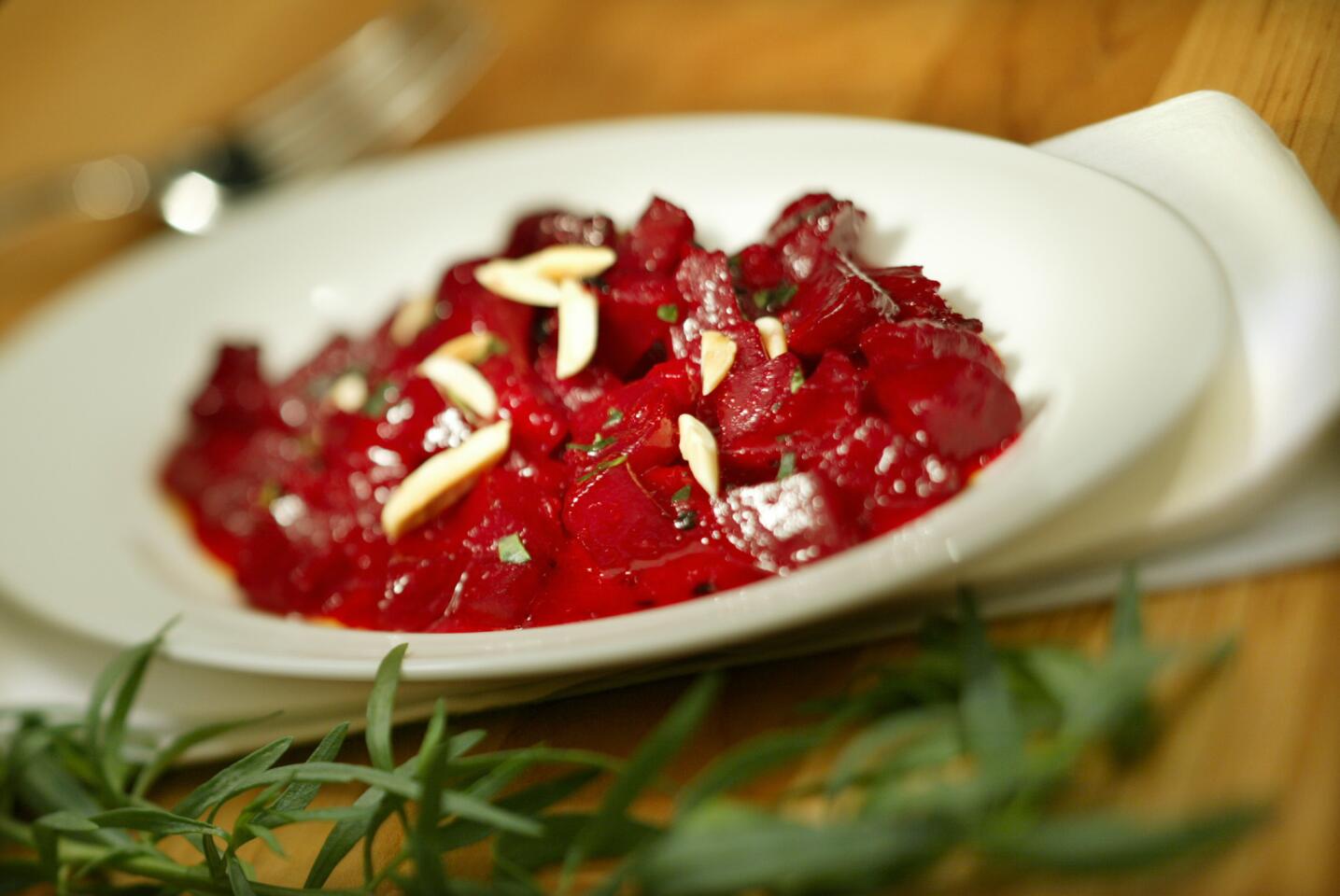 Beets with oranges and almonds