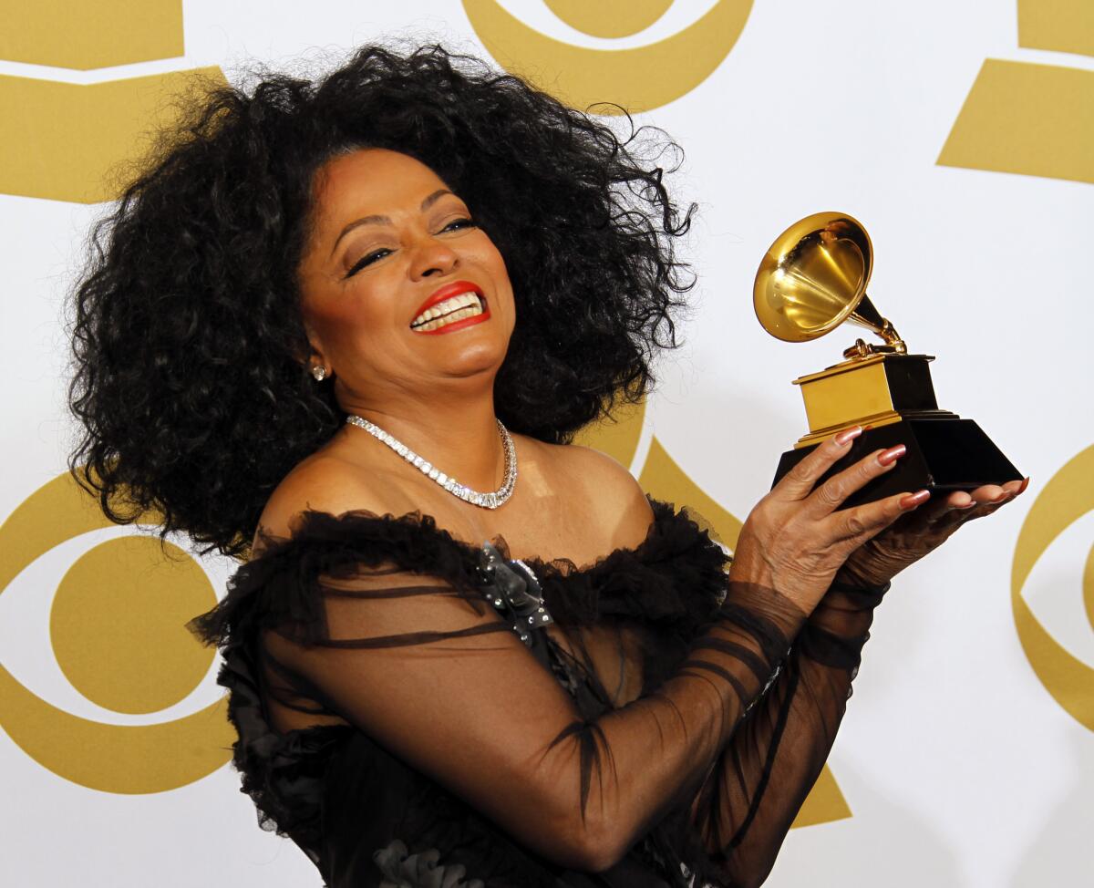 Diana Ross, accepting a Lifetime Acheivement Grammy Award in 2012.