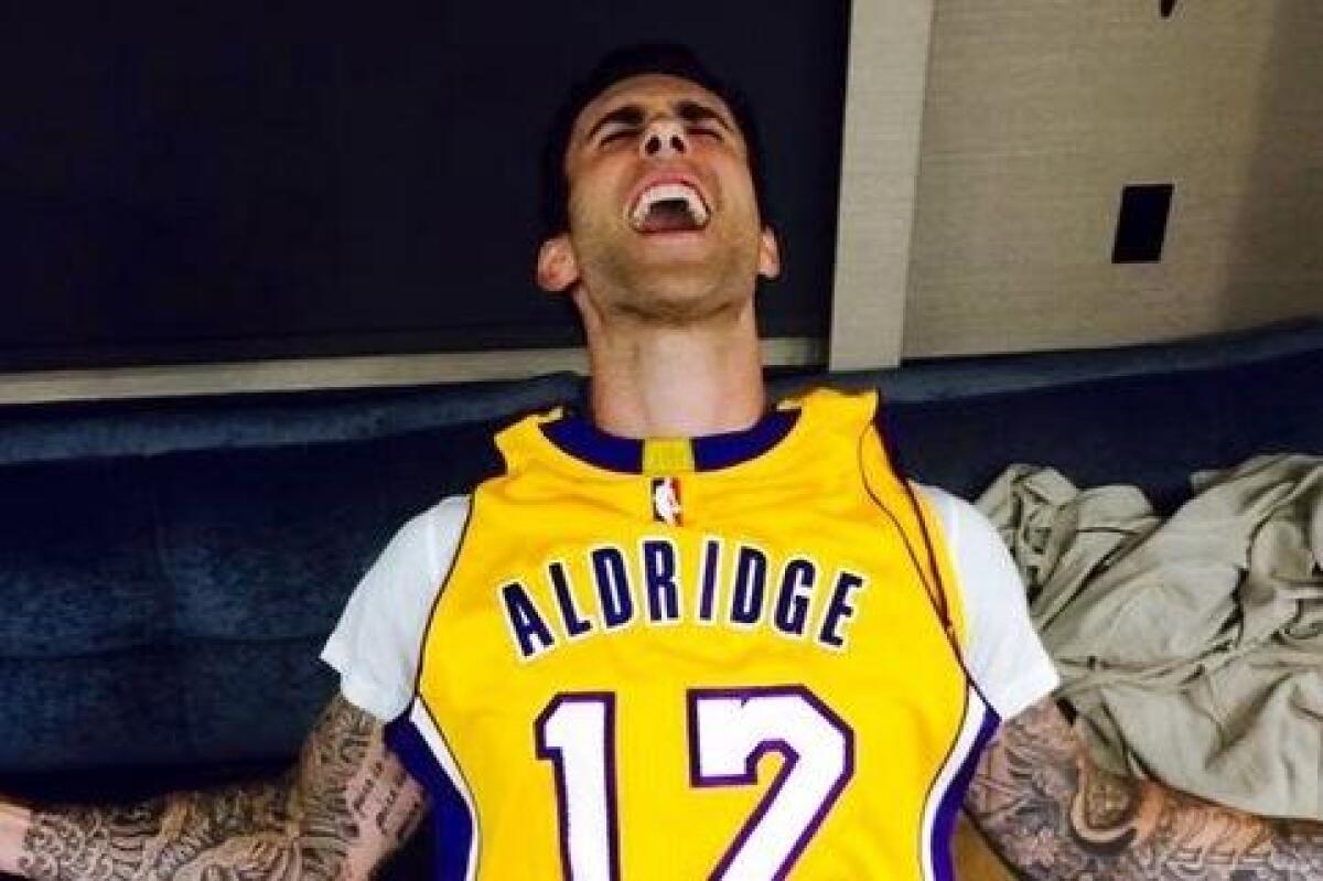 Adam Levine would love to see LaMarcus Aldridge with the Lakers.