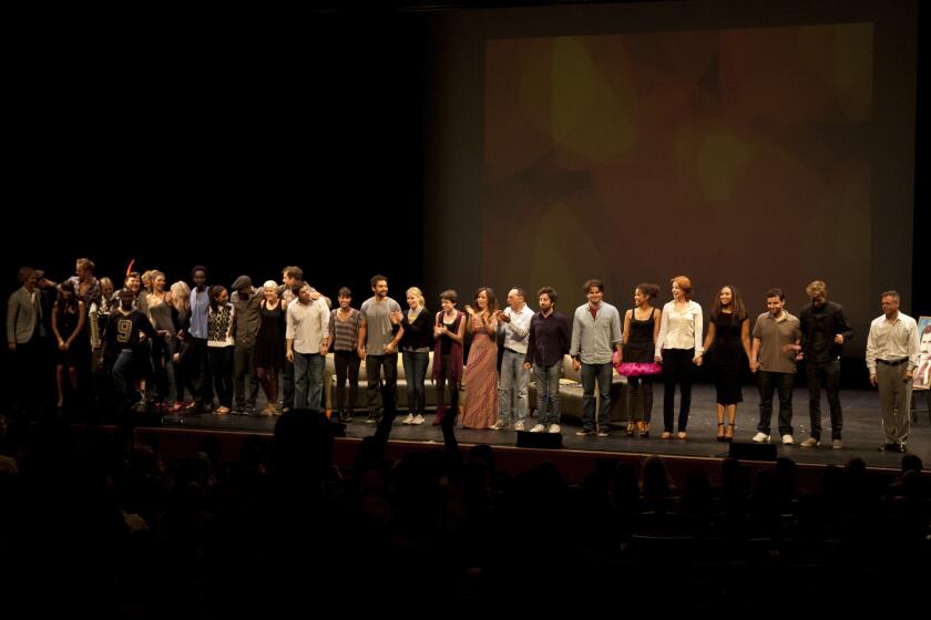 The cast of the 2012 edition of "The 24 Hour Plays" takes its bows at the Broad Stage in Santa Monica. This year's third annual staging will take place there Saturday.
